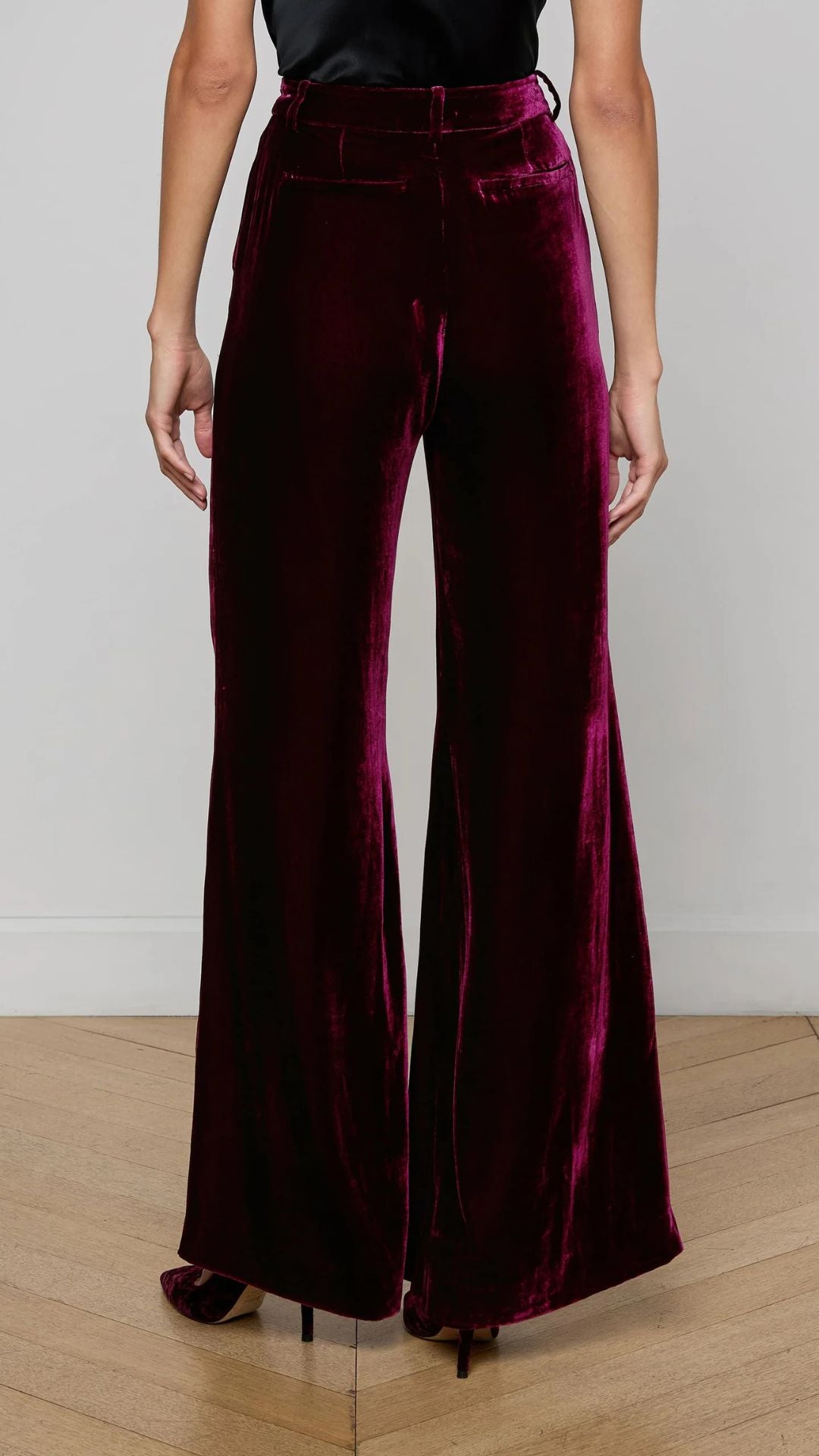 Pilar Velvet Wide-Leg Pant - L'Agence