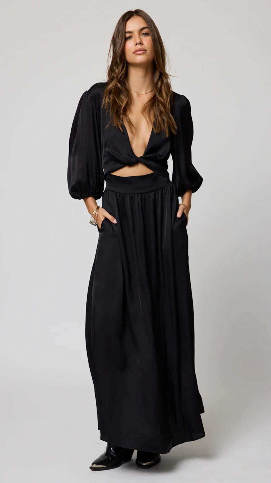 Silky Knot Front Dress - Stillwater