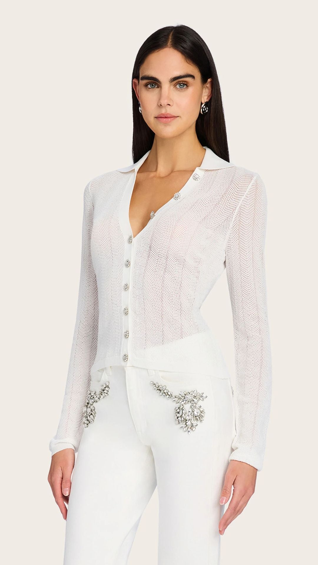 Megan Pointelle Cardigan - Generation Love