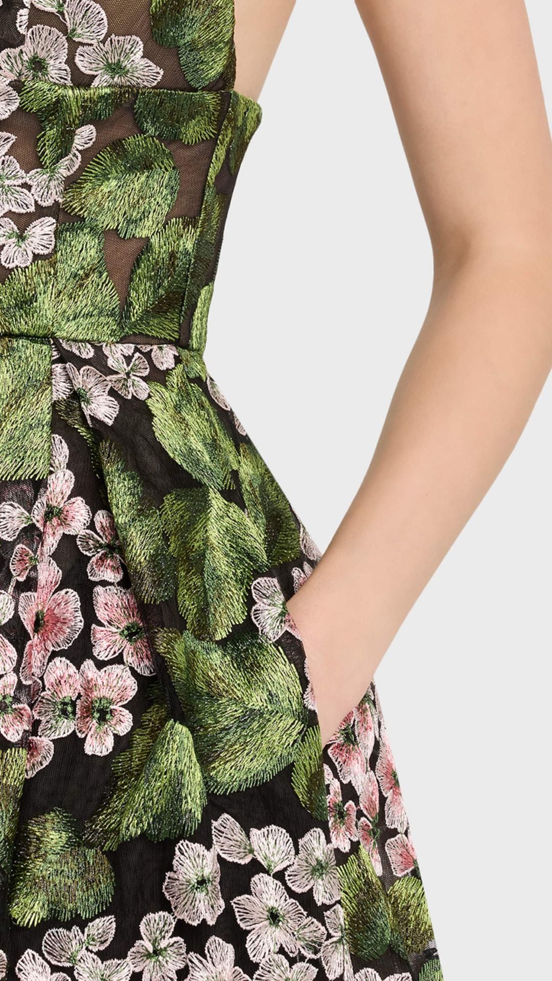 Eden Pleated Floral-Embroidered Midi Dress - Bronx and Banco