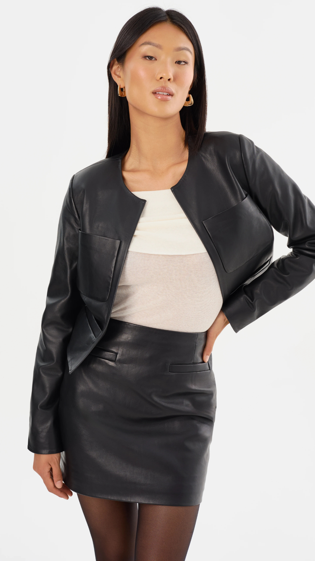 Linette Black LeatherJacket - Lamarque
