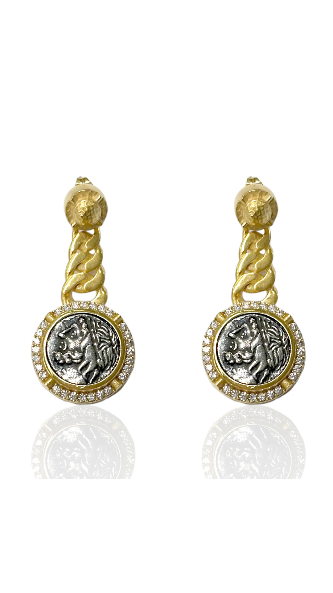 Gold Ciro Coin Earrings - Tat2