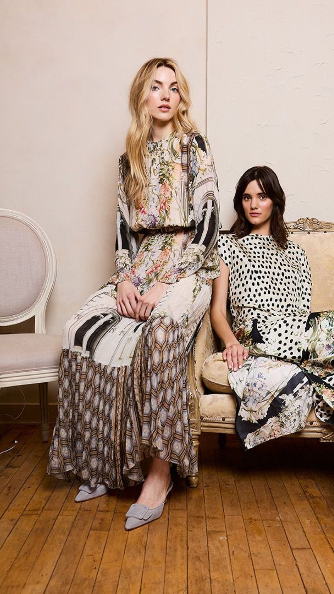 Floral Facade Long Dress - Falguni Shane Peacock