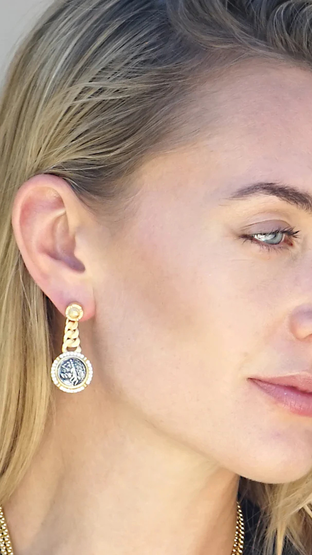Gold Ciro Coin Earrings - Tat2