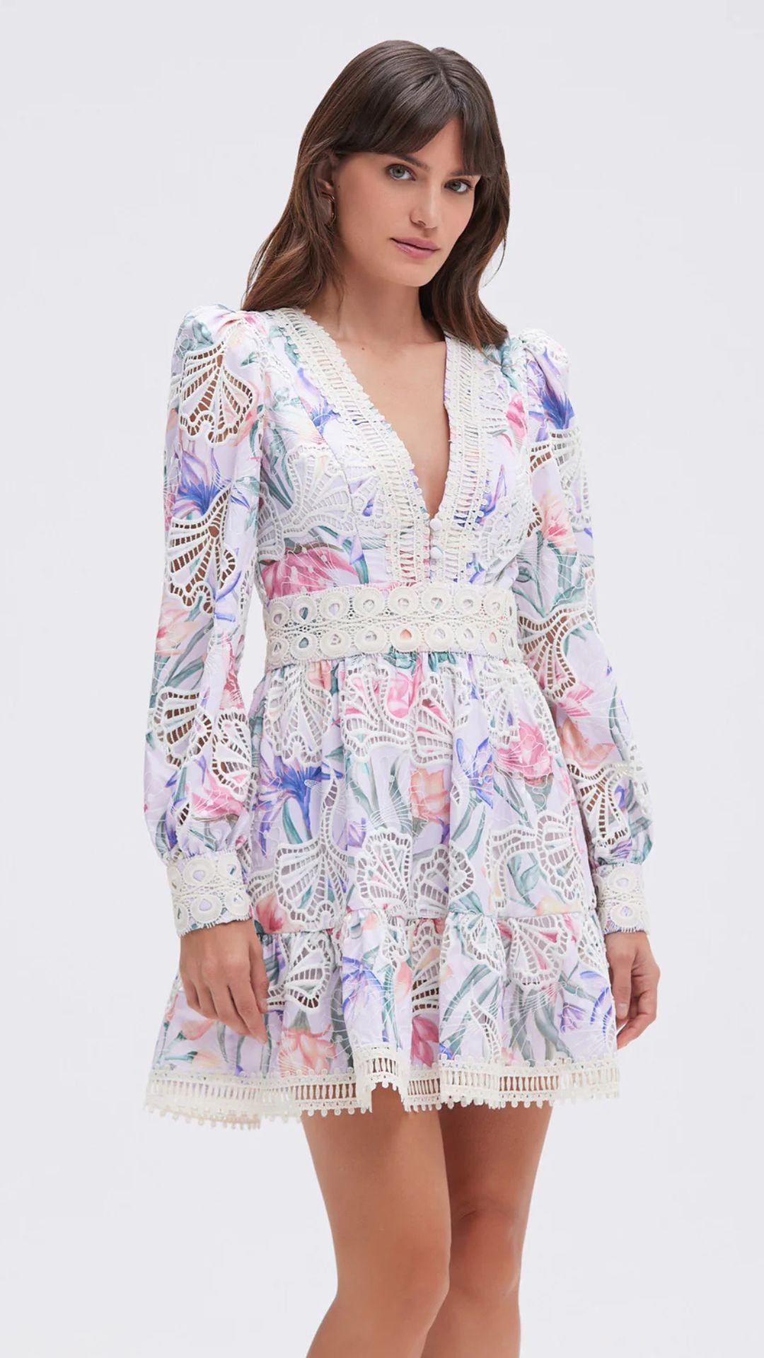 Amaryllis Embroidered Mini Dress - Patbo