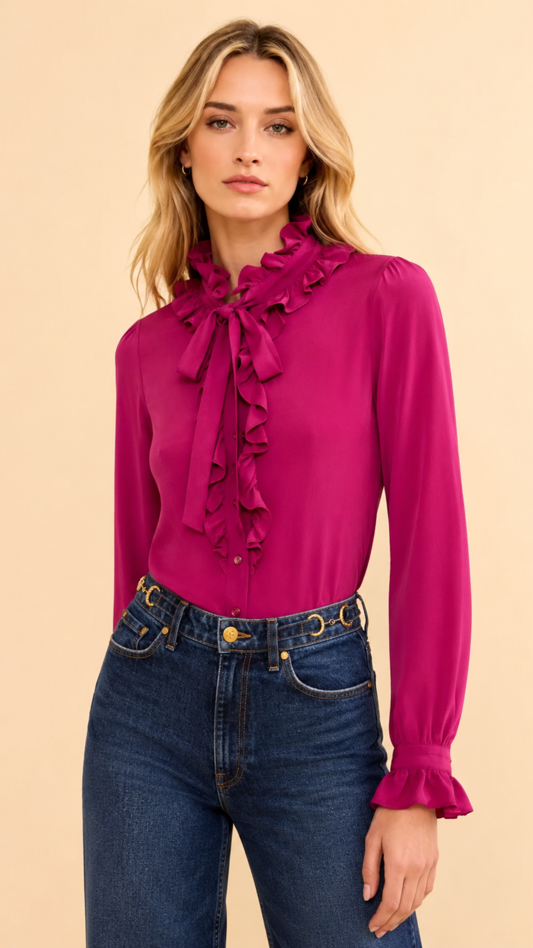 Catroux Long Sleeve Silk Blouse