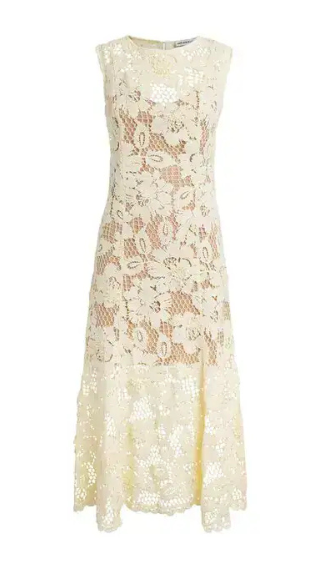 Yellow Crochet Lace Midi Dress