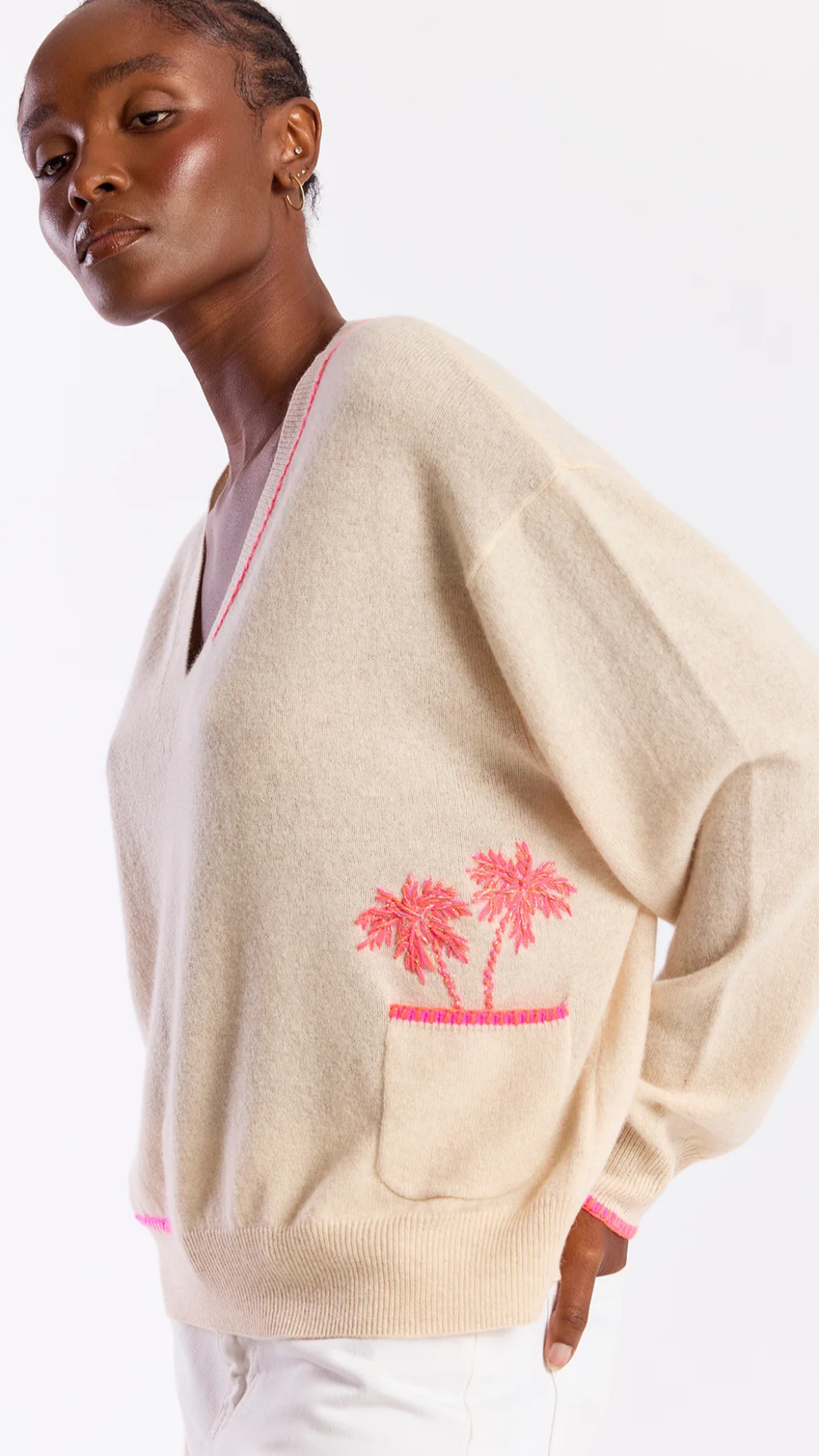 Palm Pocket V Neck