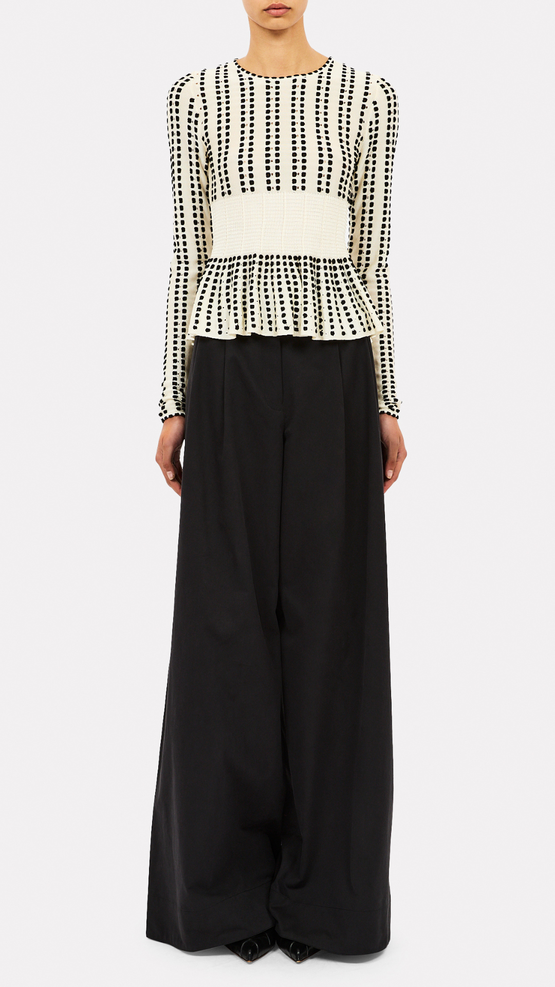 Serena Long Sleeve Knit Peplum Top