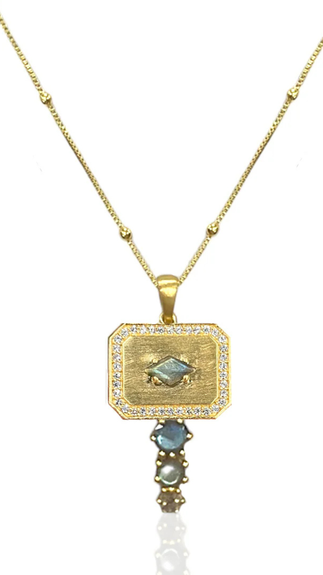 Gold Labrodite Necklace - Tat2