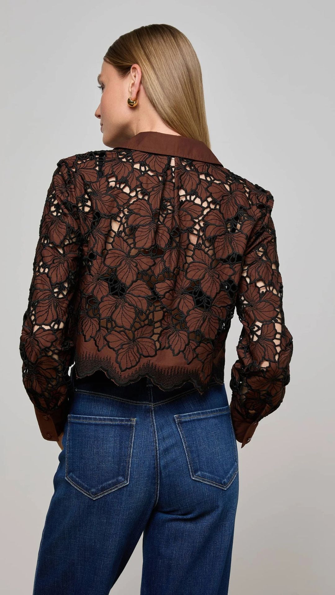 Seychelle Cropped Eyelet Blouse