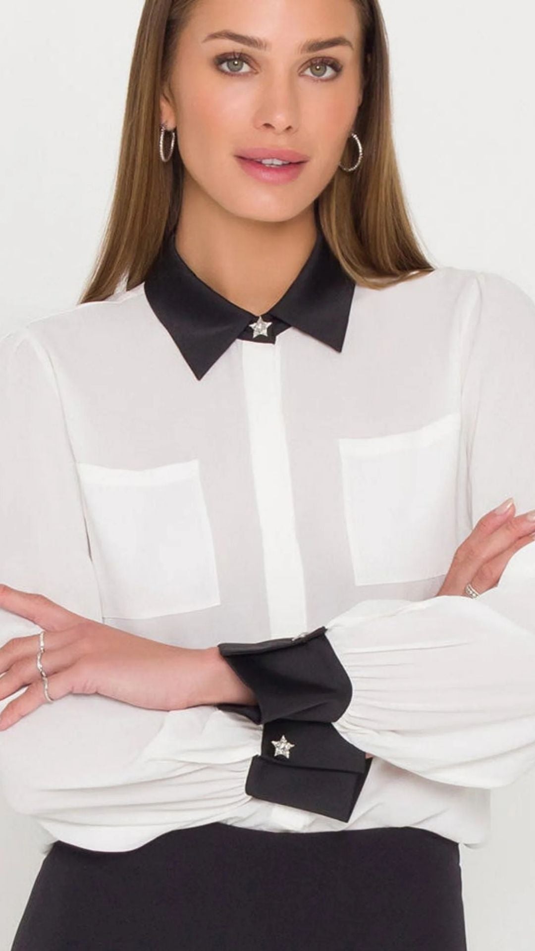 Denise Georgette Combo Blouse