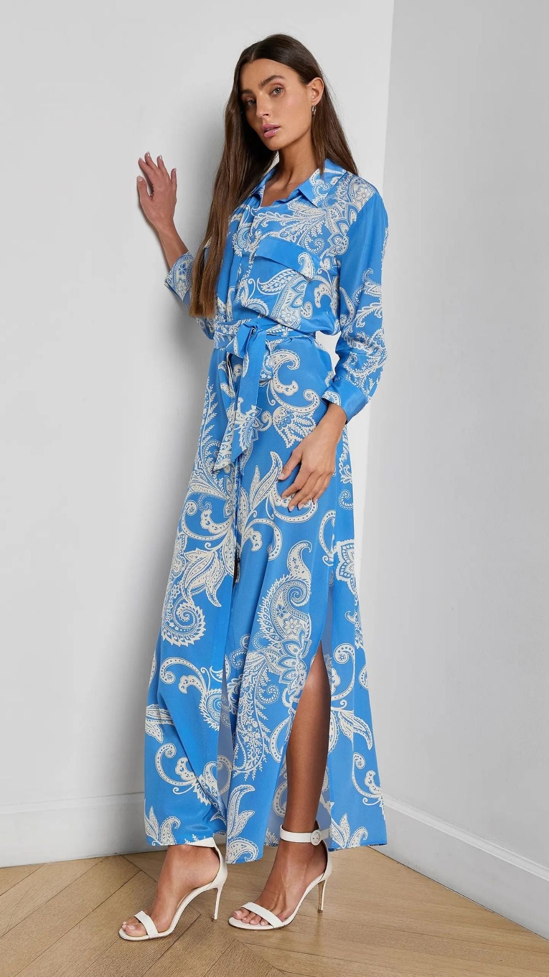 Cameron Silk Shirt Dress - L'Agence