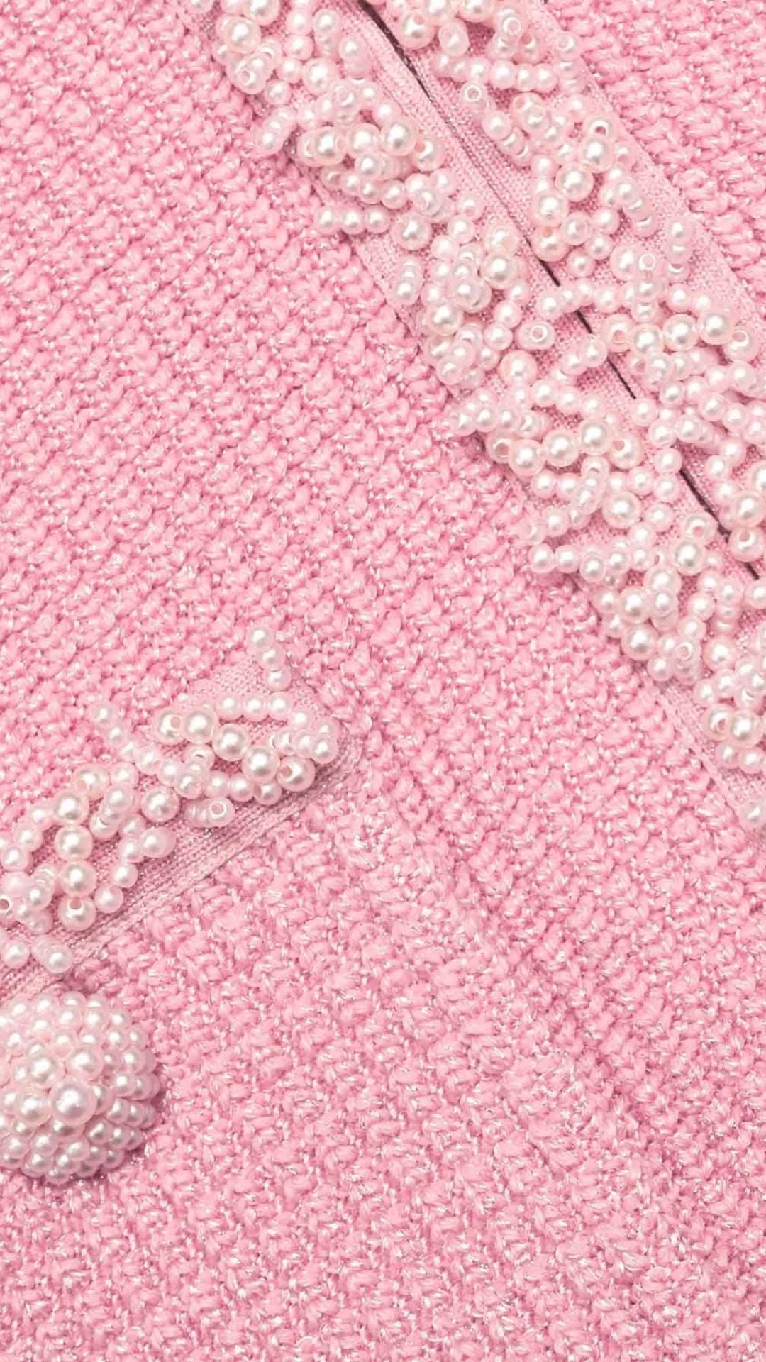 Pink Peplum Knit Midi Dress - Self-Portrait