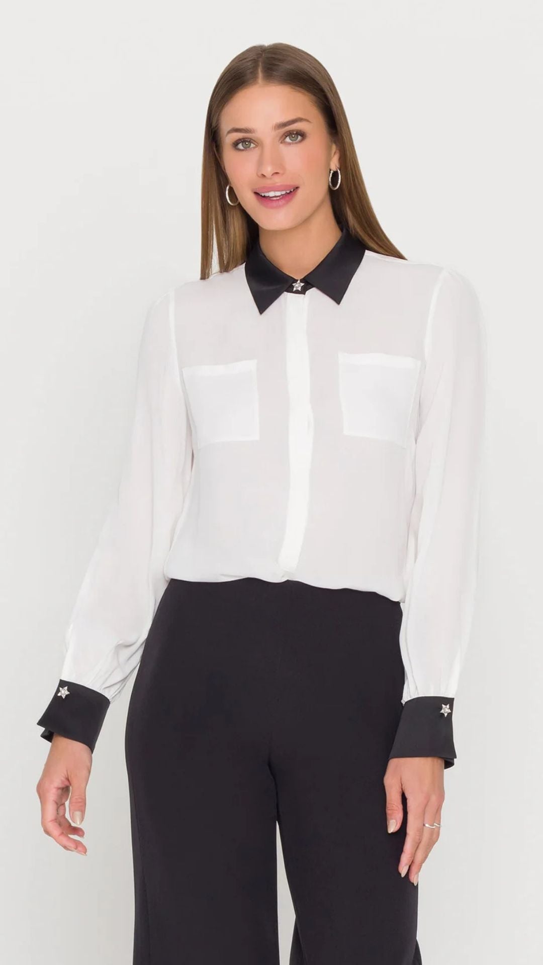 Denise Georgette Combo Blouse