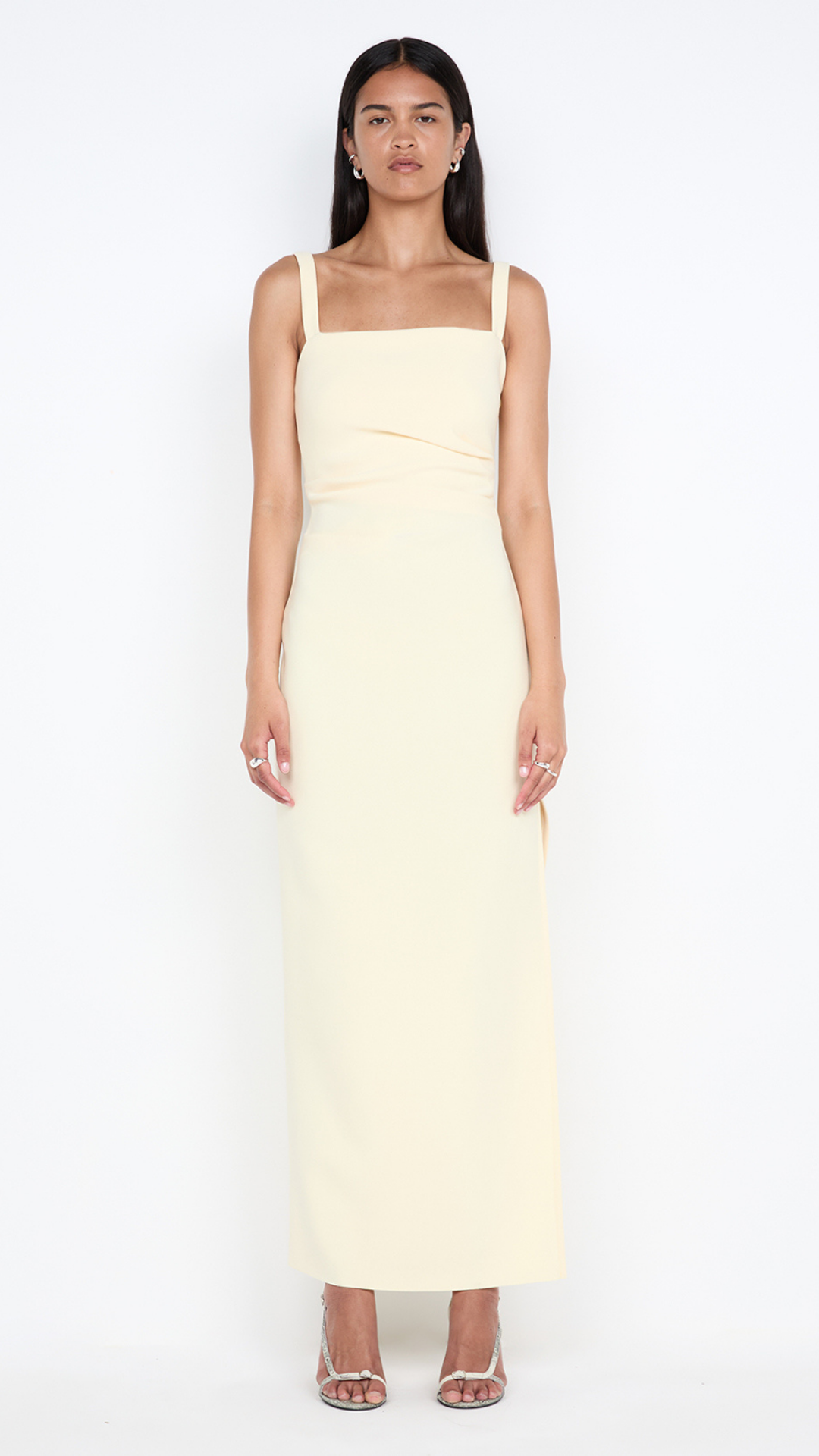 Leora Tuck Maxi Dress Lemon Sorbet