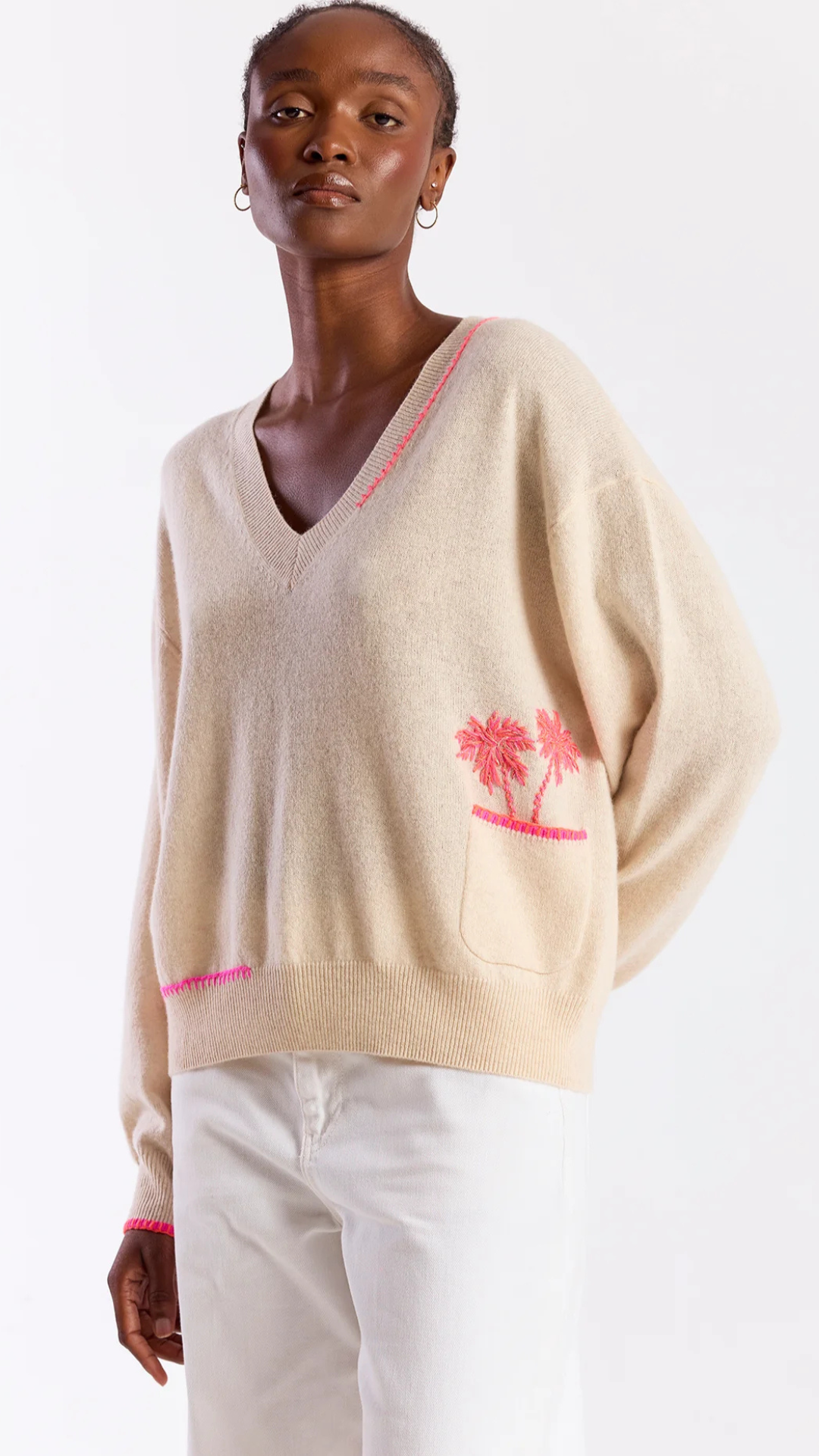 Palm Pocket V Neck