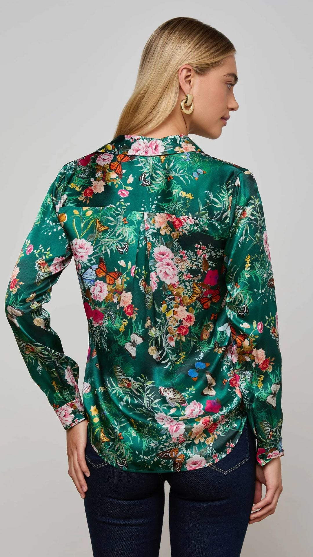 Tyler Long Sleeve Blouse Bottle Green