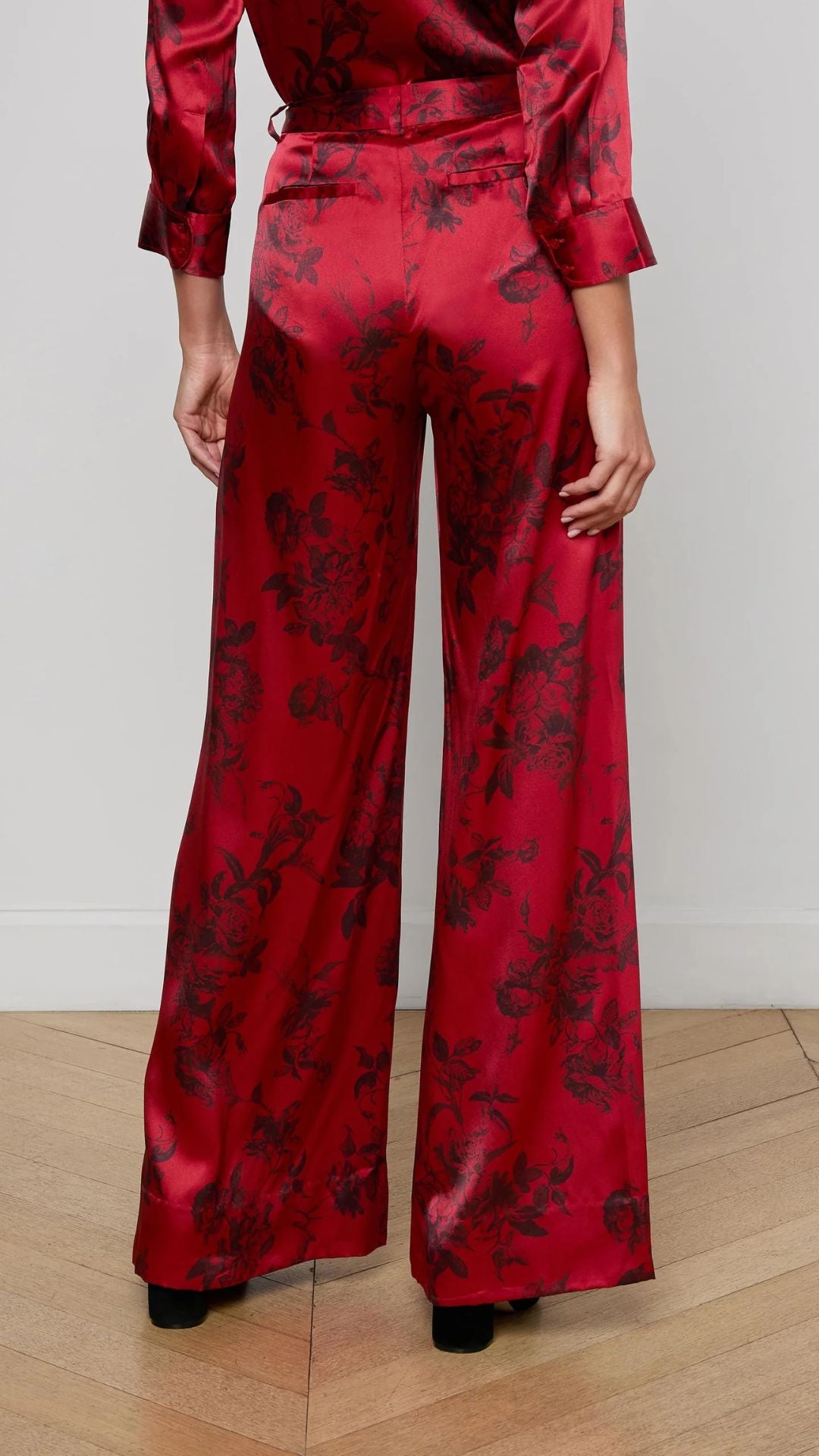 Pilar Wide Leg Pant Burgundy - L'Agence