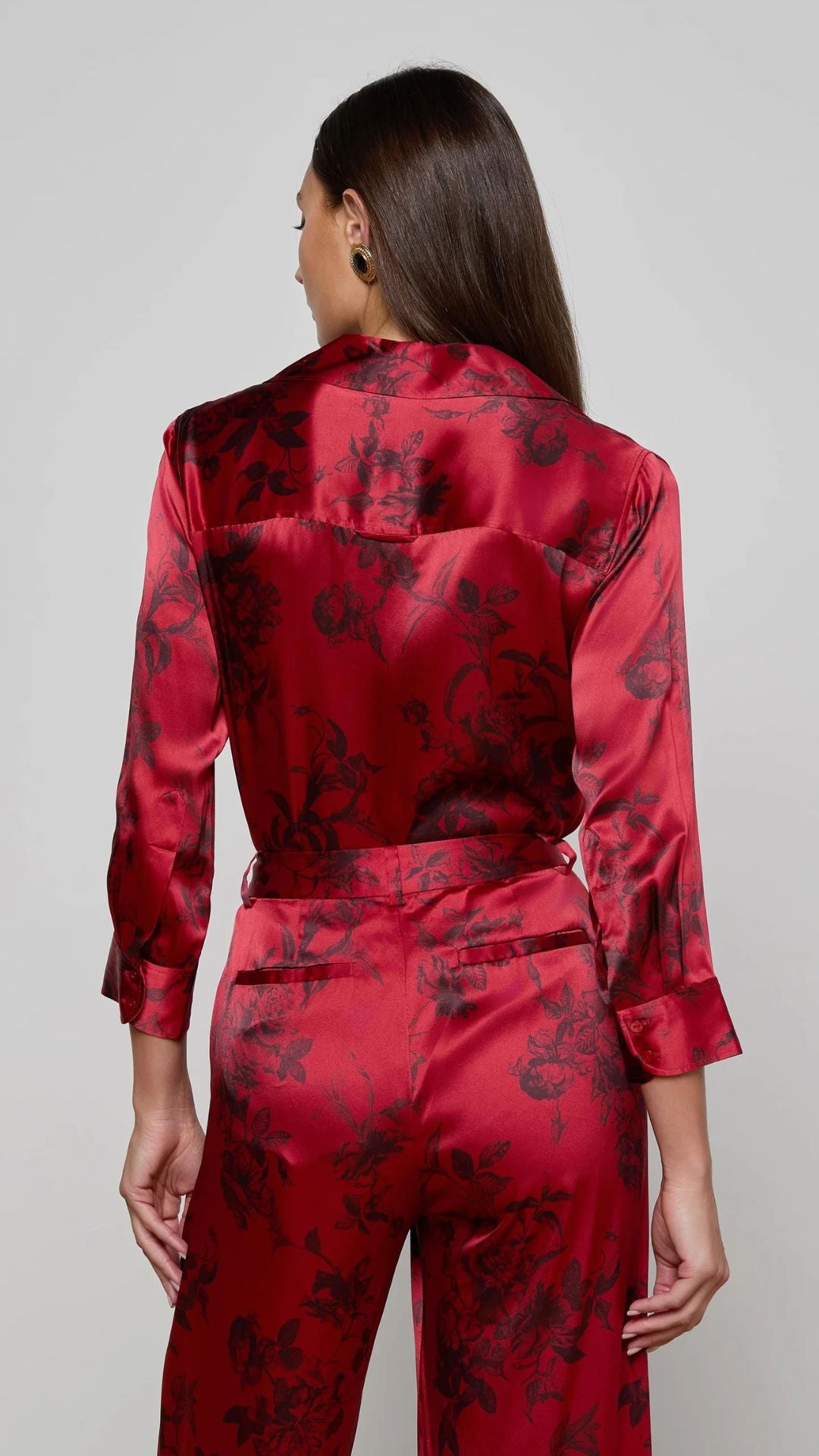 Dani 3/4 Sleeve Blouse Burgundy - L'Agence