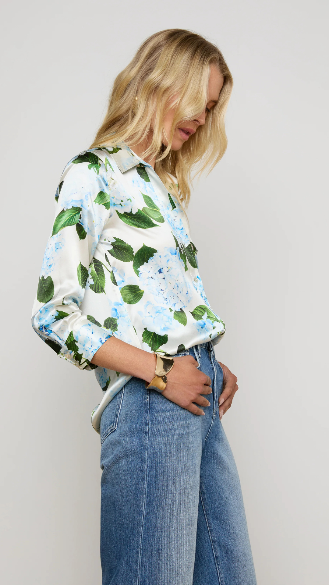Dani 3/4 Sleeve Top Hydrangea