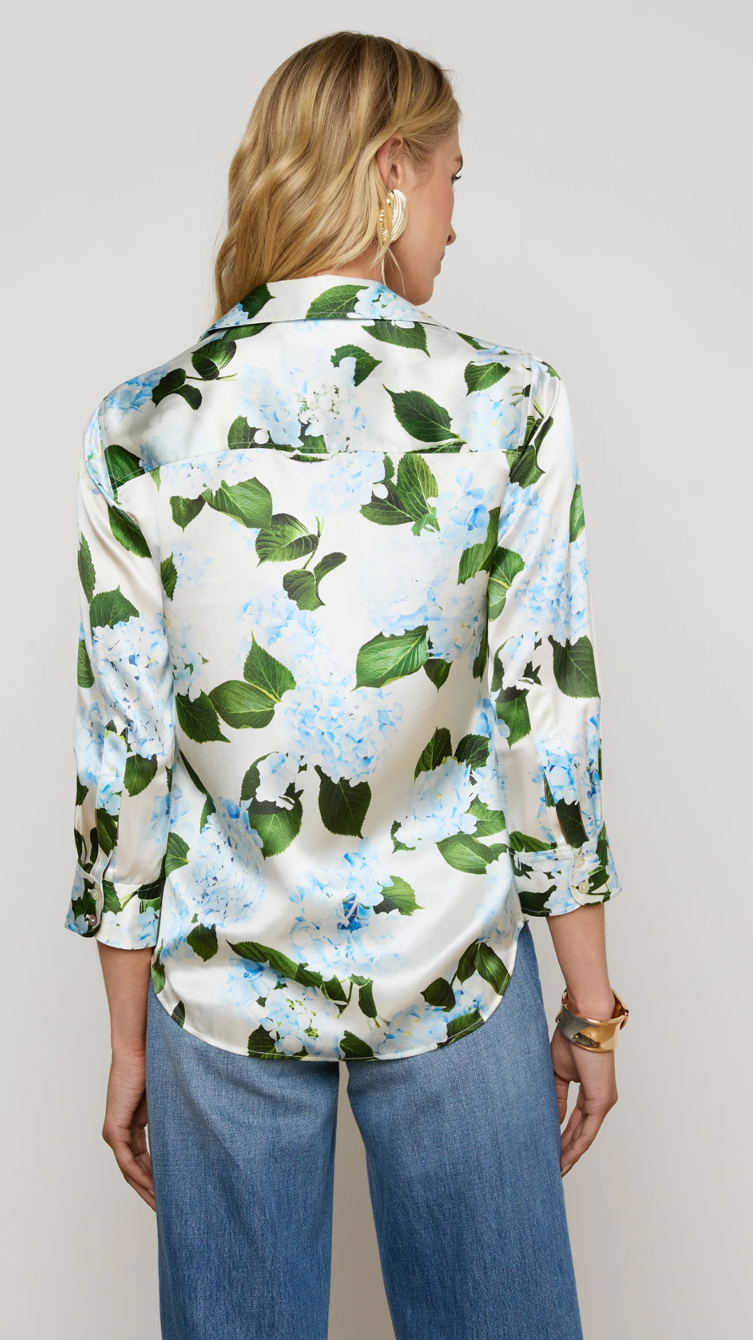 Dani 3/4 Sleeve Top Hydrangea
