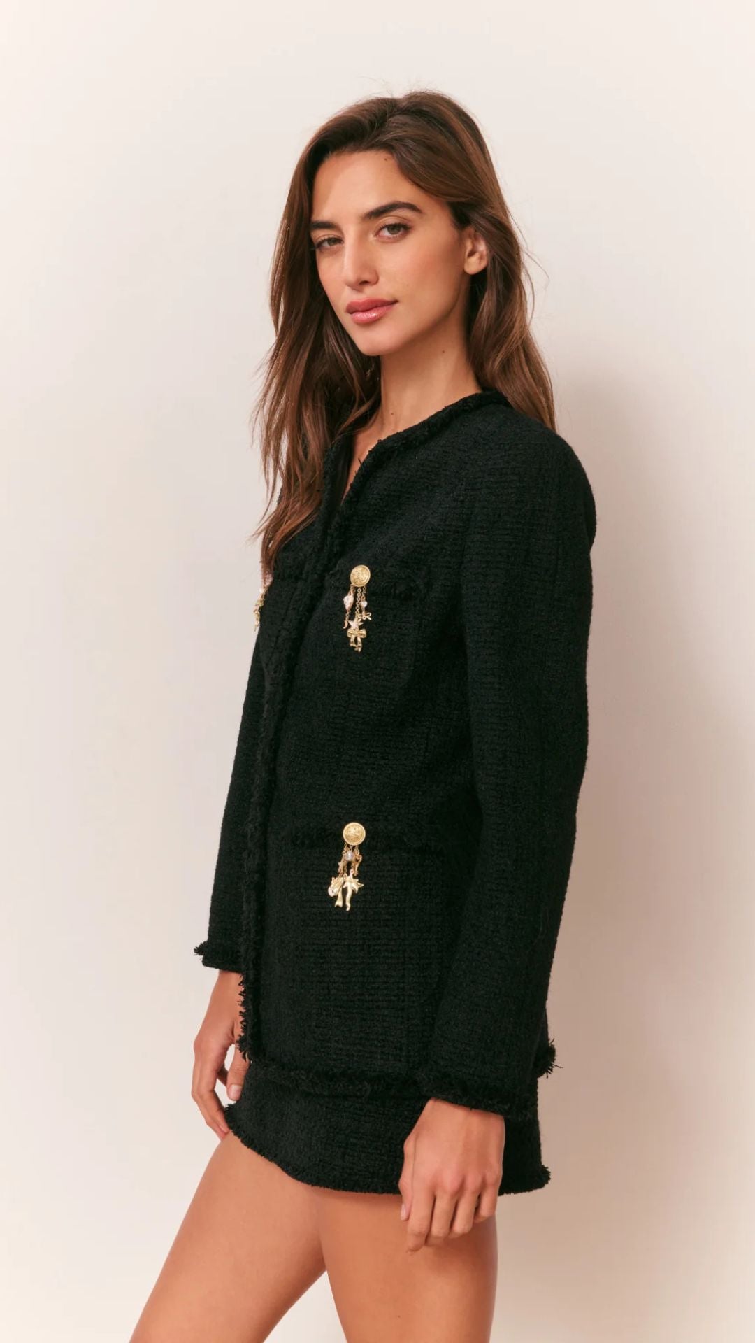 Adrina Tweed Embellished Jacket - LoveShackFancy