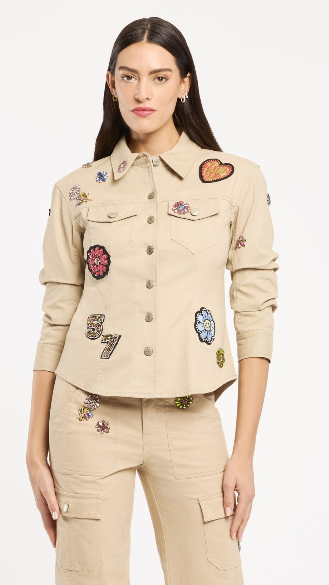 Retro Love Patches Scrunched Jacket