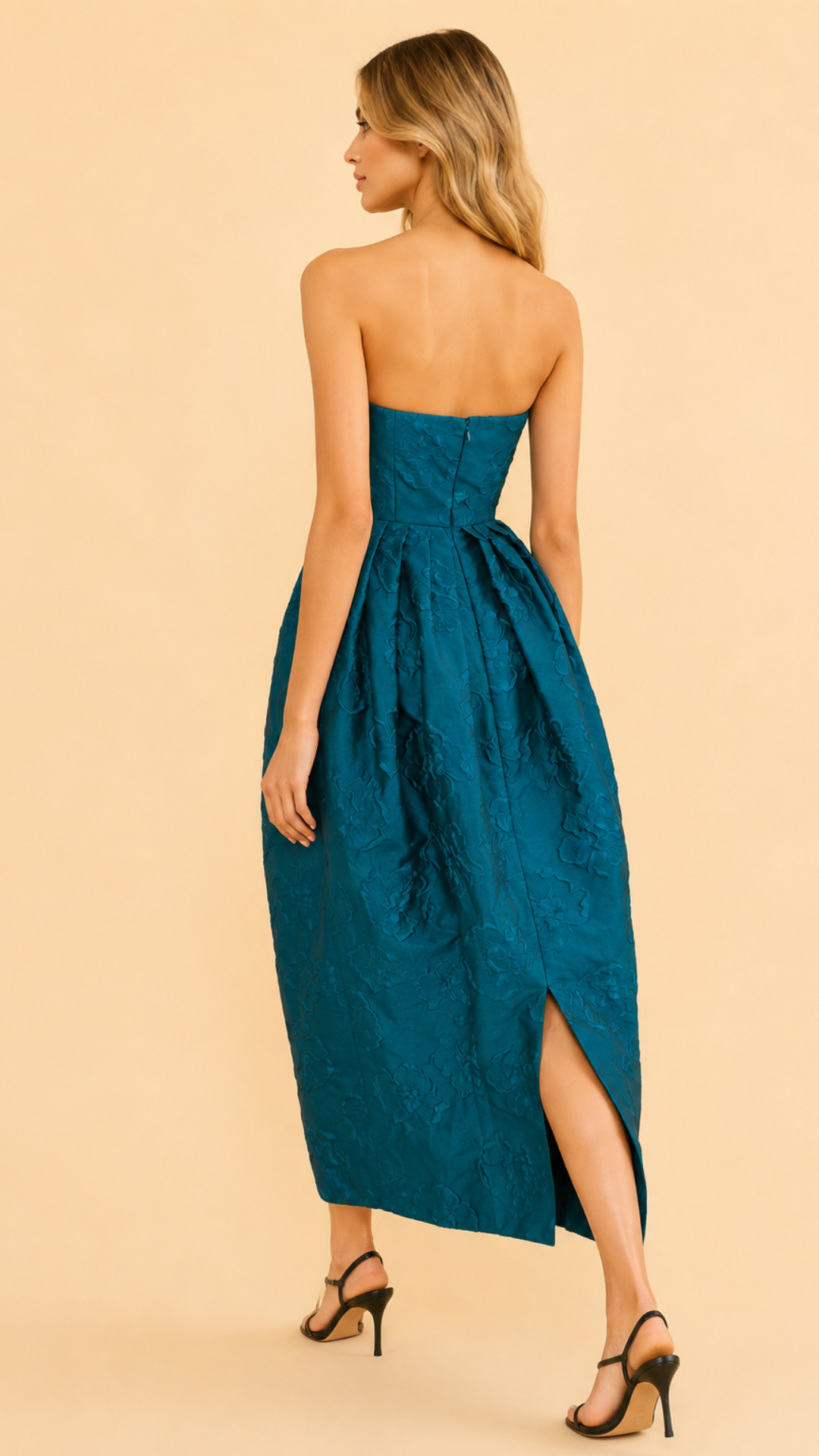 Katerina Strapless Cloque Dress