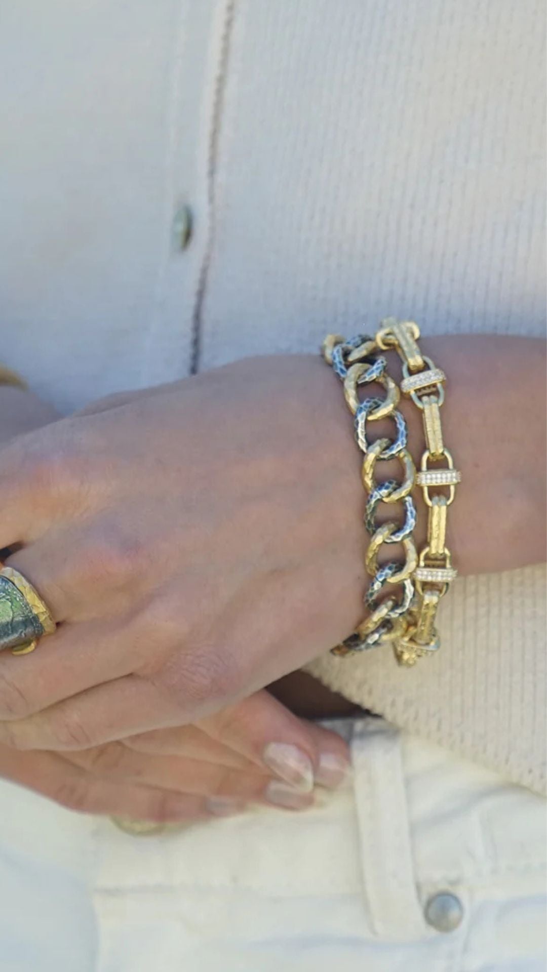 Two Tone Mini Chariot Bracelet - Tat2