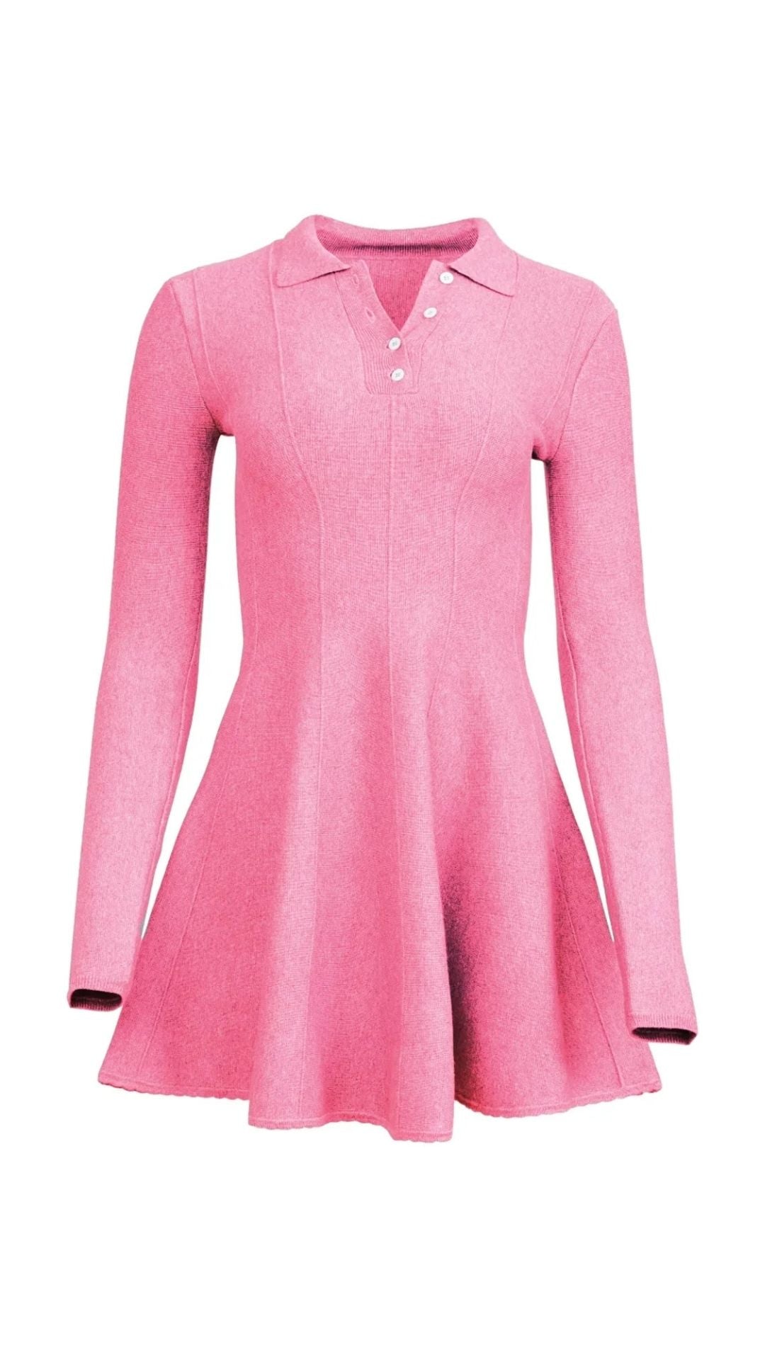 Henley Flared Corset Dress Pink