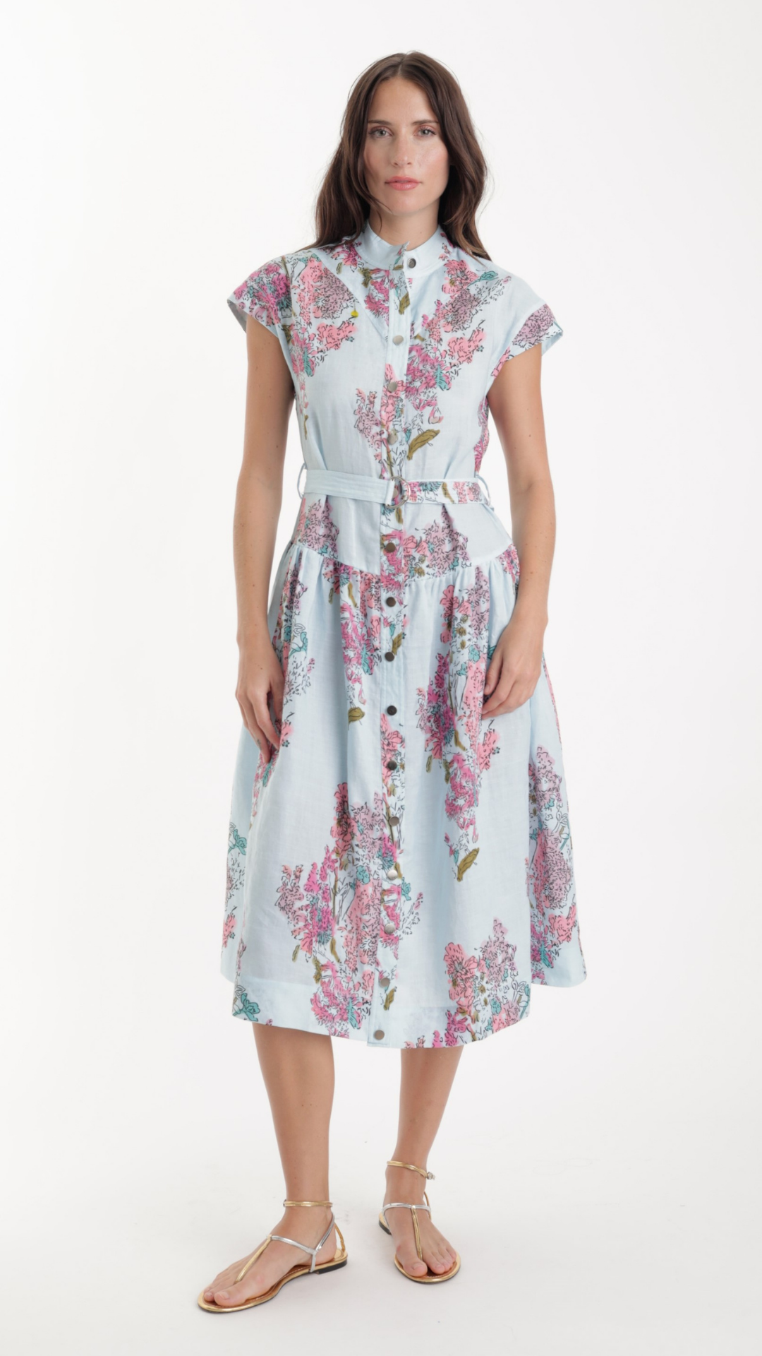 Zelle Print Dress- Eden Blue