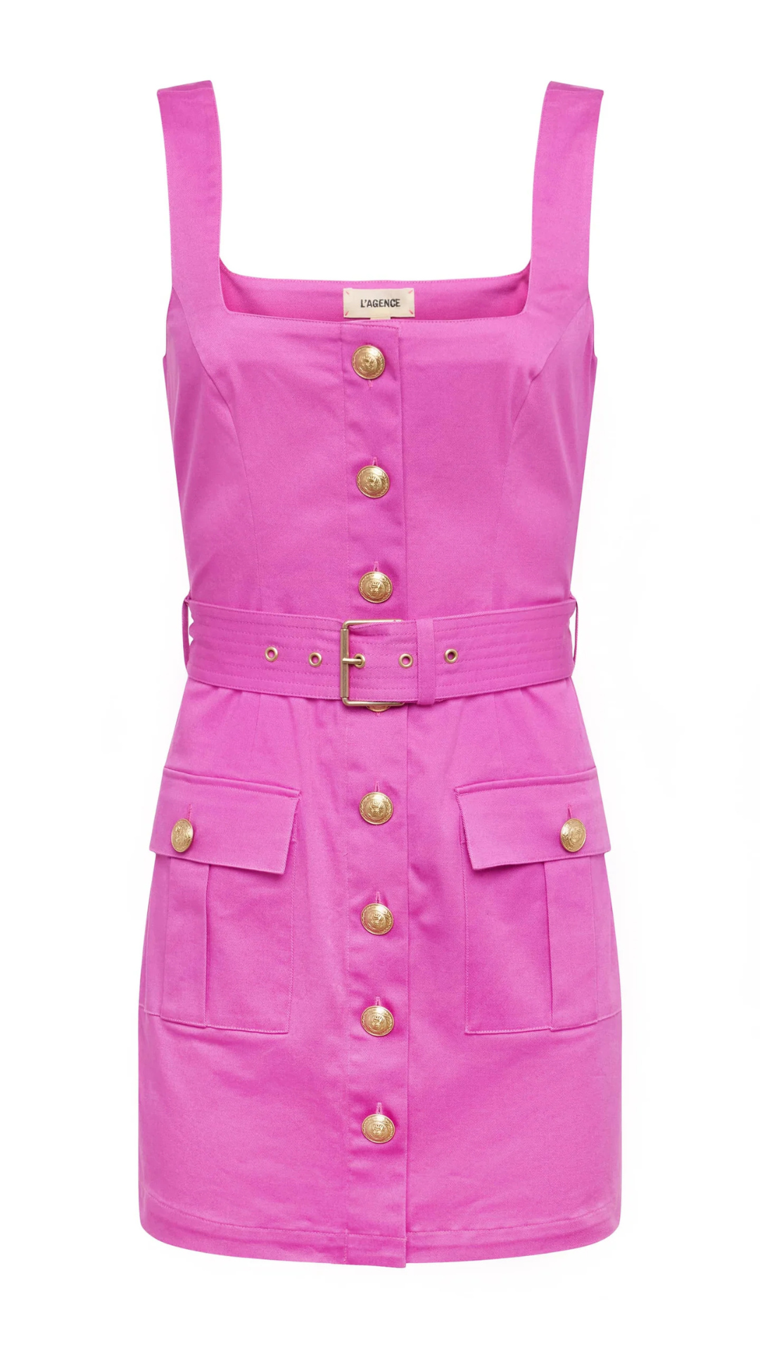 Midy Button Front Dress Fuschia - L'Agence