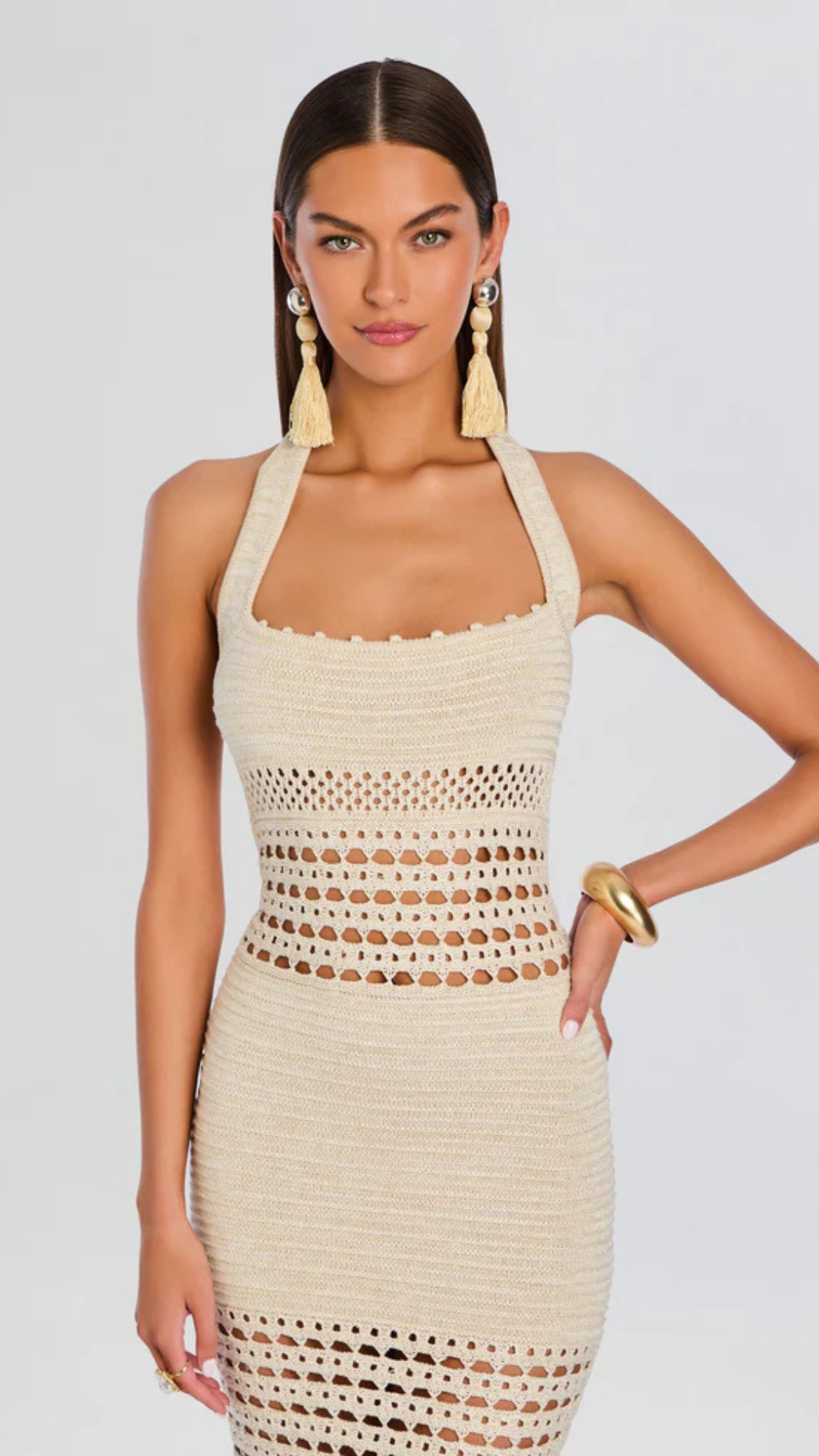 Jaycee Crochet Dress Bone