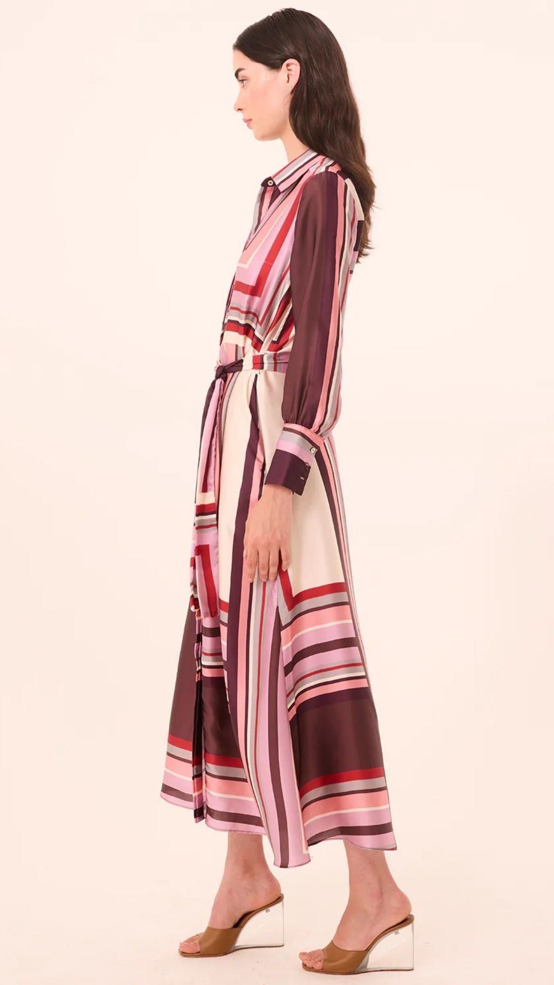 Herminia Dress Chocolate Stripe