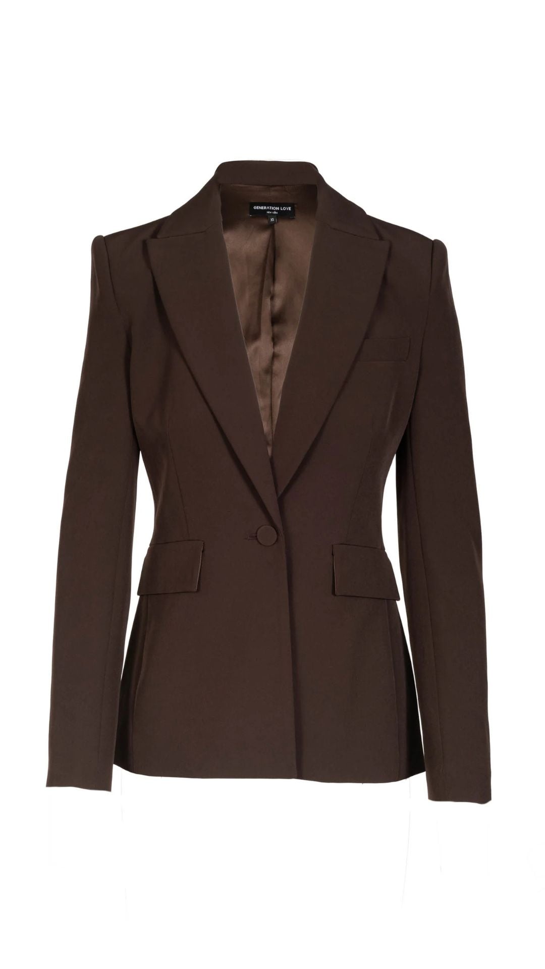 Aimee Crepe Blazer Chocolate - Generation Love
