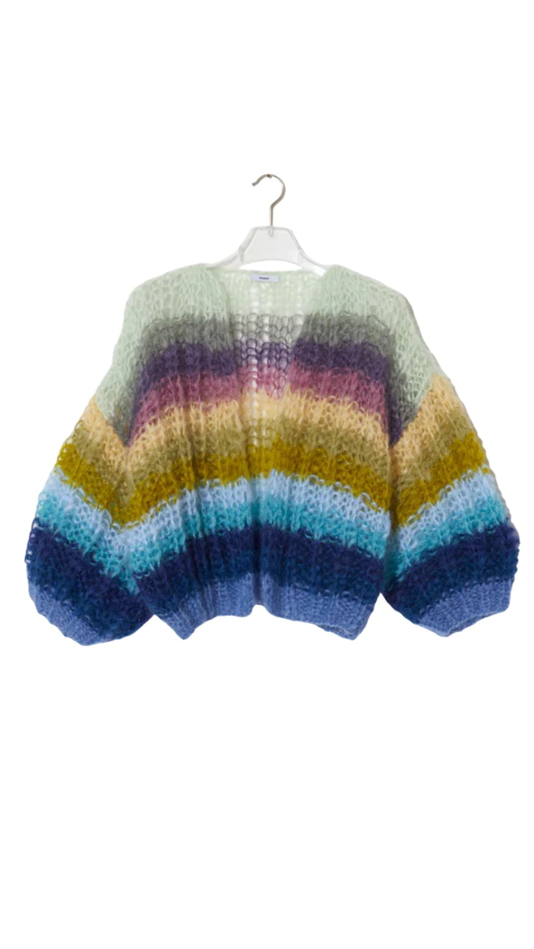 Mohair Ribbed Bomber Cardigan