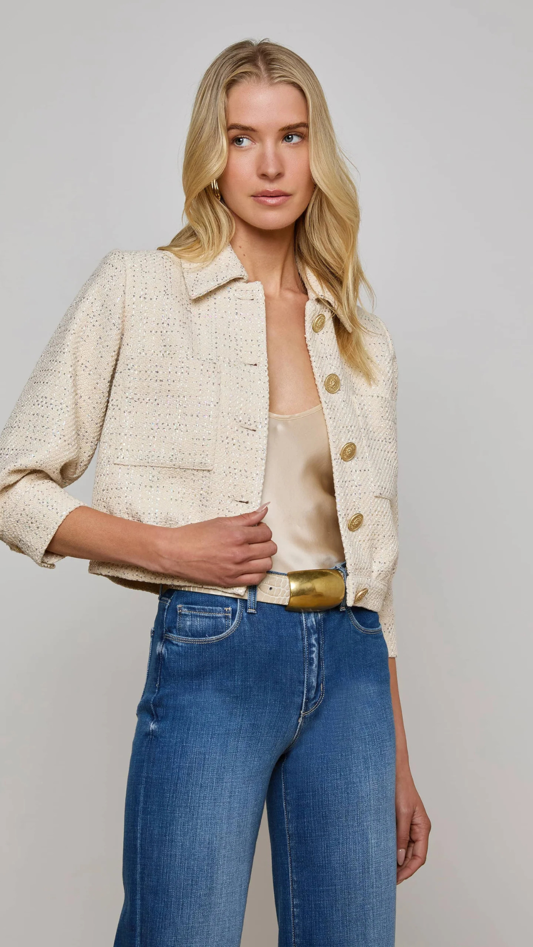 Jia Sequined Tweed Jacket - L'Agence