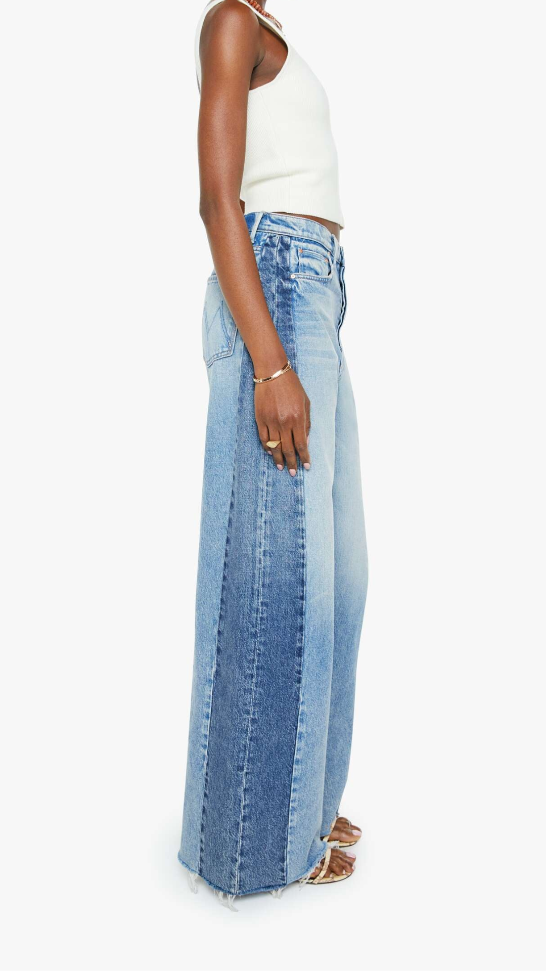 Pipe-Dream Button Sneak Fray - Mother Denim