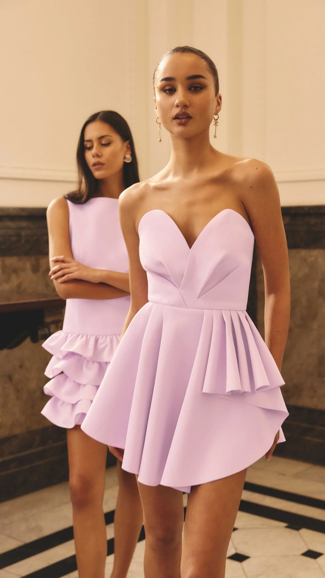 Saphine Frill Mini Dress in Pink