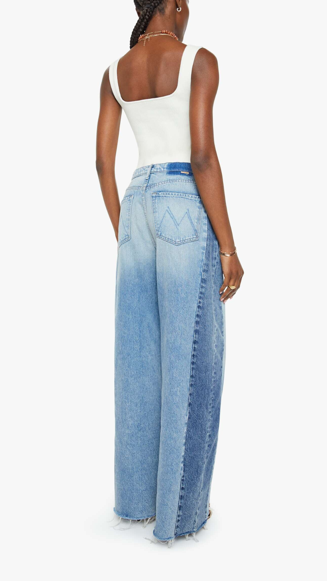 Pipe-Dream Button Sneak Fray - Mother Denim