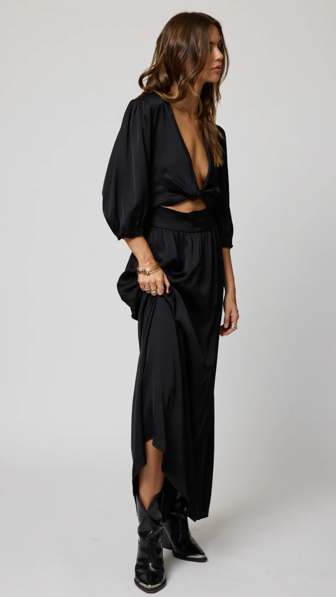 Silky Knot Front Dress - Stillwater