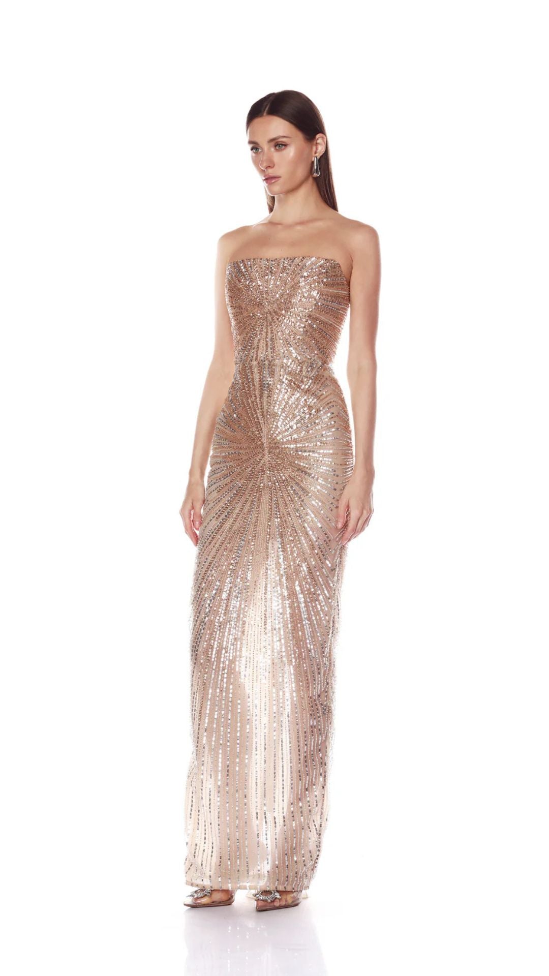 Dahlia Champagne Strapless Maxi - Bronx and Banco