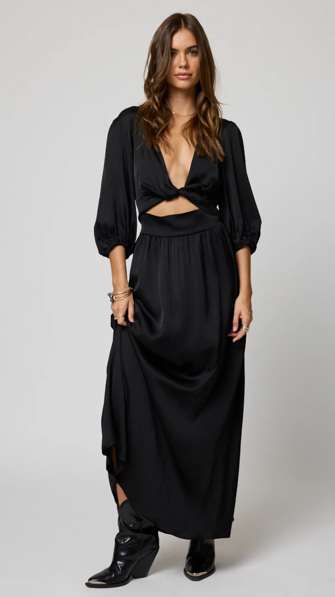 Silky Knot Front Dress - Stillwater