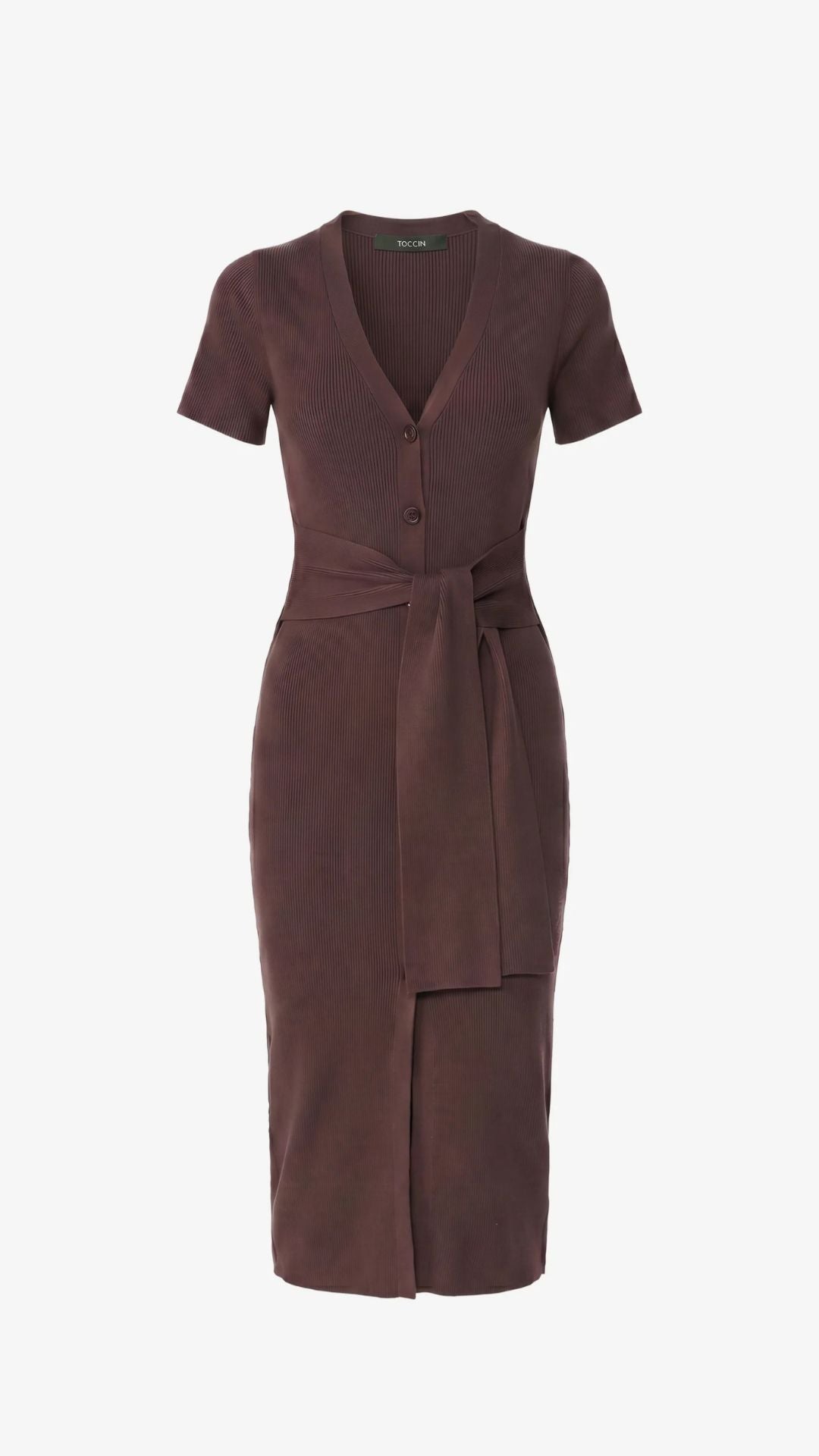Agnes Short Sleeve Cardi Dress Espresso - Toccin