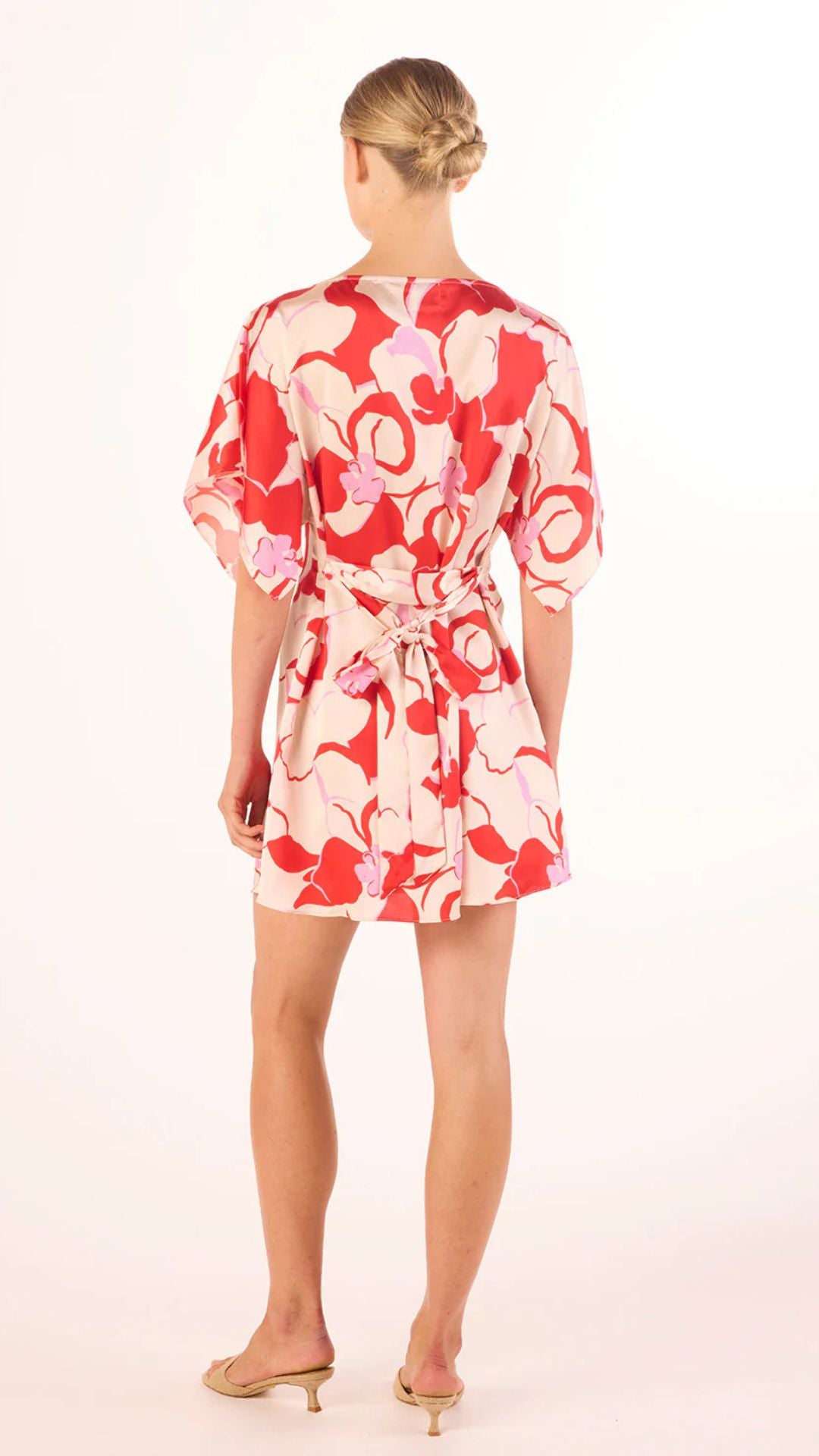 Aleka Dress - Abstract Orchid Satin - Misa