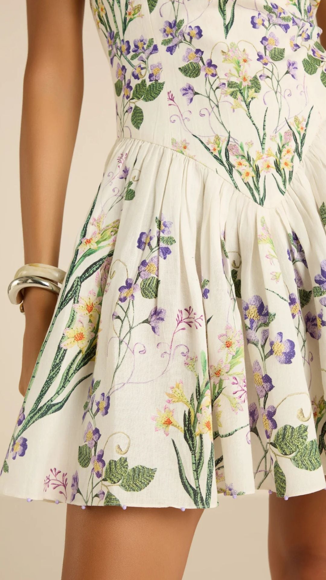 Anya Corset Mini Dress Ivory - Hemant and Nandita