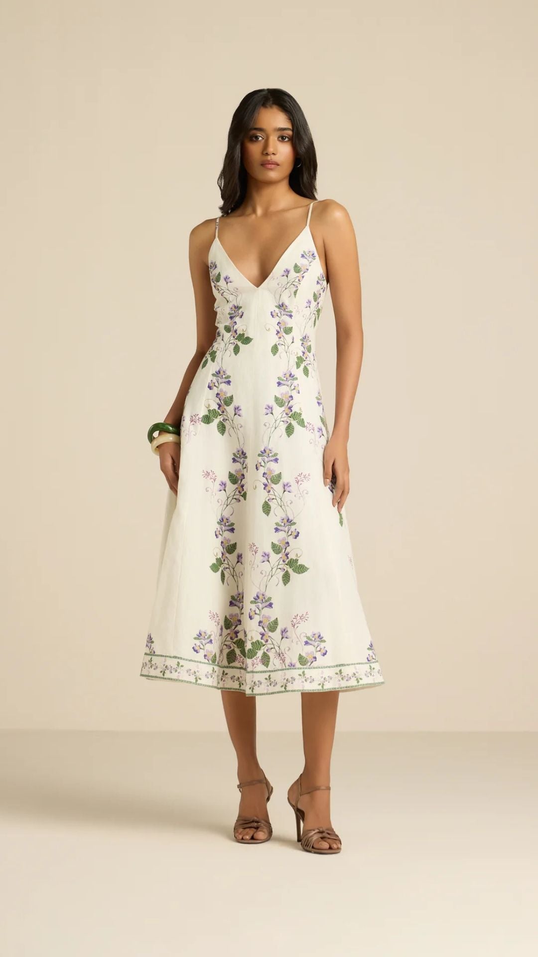 Anya Midi Dress Ivory - Hemant and Nandita