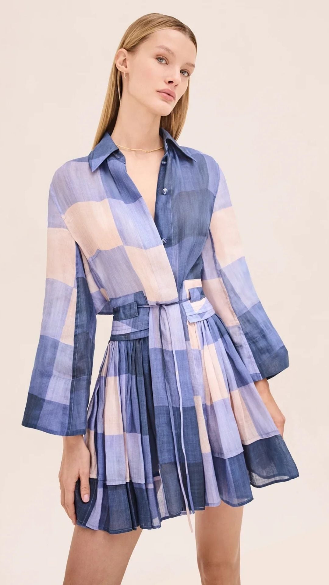 Aviv Ramie Dress Navy - Alexis
