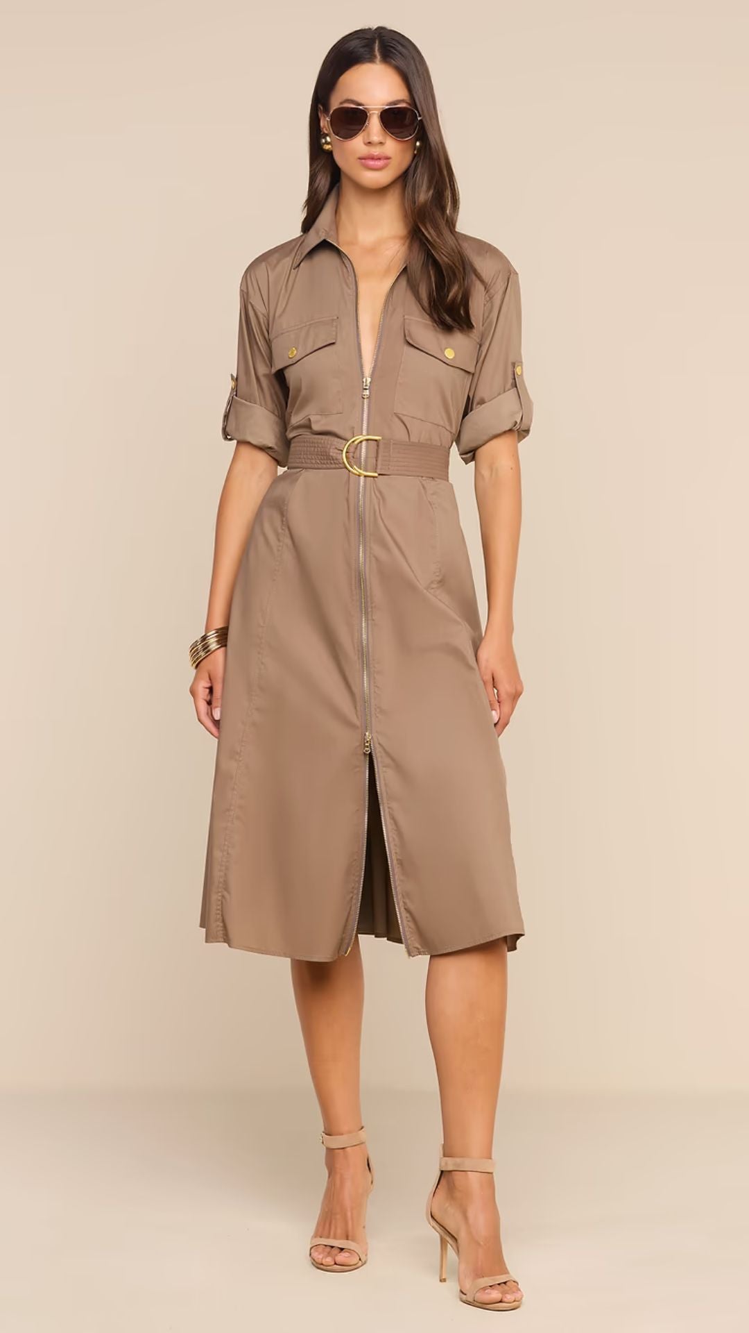 Callen Shirt Dress Cardamon - L'Agence